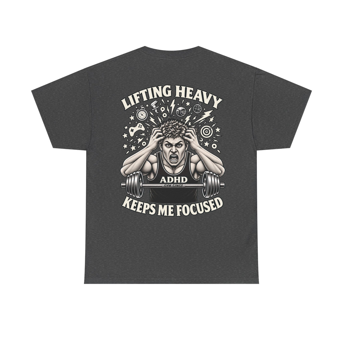 Gym Ginge product media | GG|Dark Heather|ADHD Rear Only|V1
