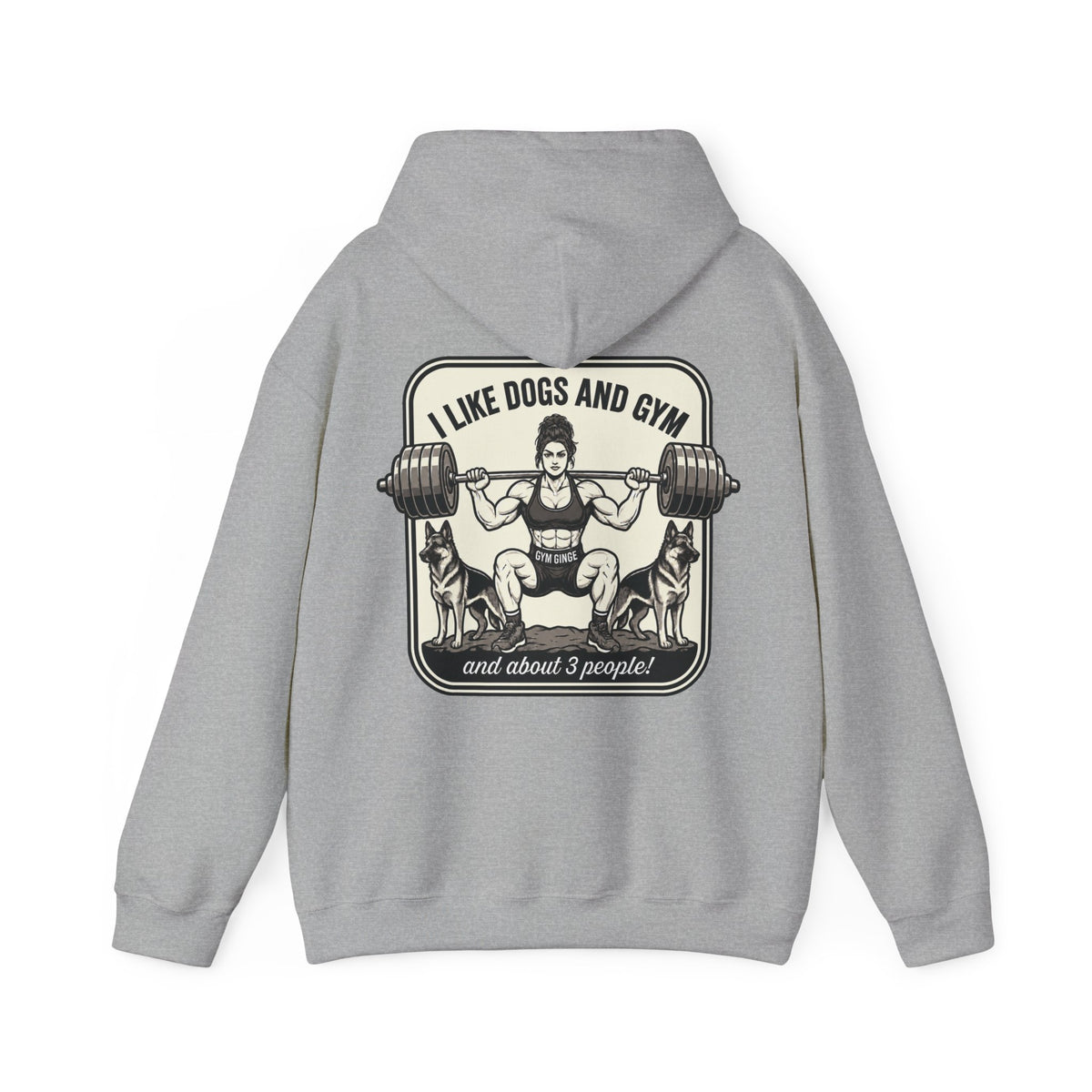 Sport Grey product view | GG|Sport Grey|Ladies Gym Dogs Plain Front Hoodie|V2