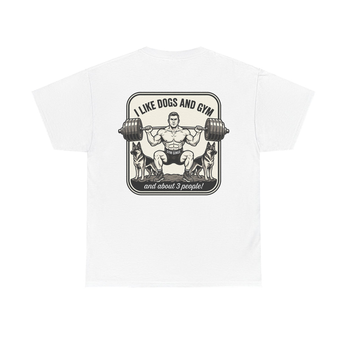 Gym Ginge product media | GG|White|Mens Gym Dogs - Rear Only T-Shirt|V1