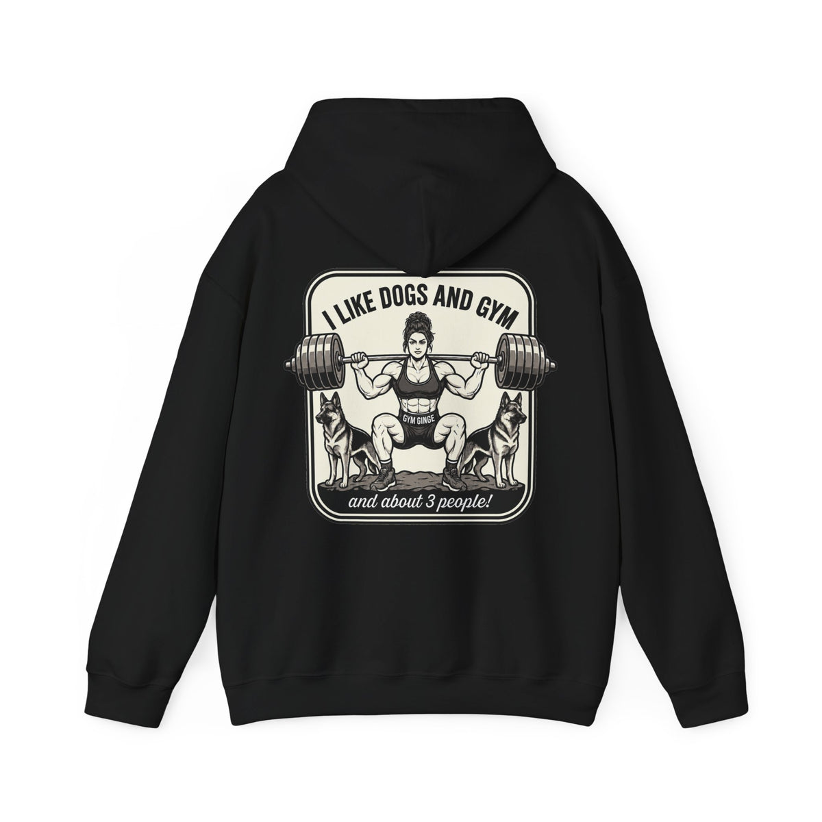 Black product view | GG|Black|Ladies Gym Dogs - Strength Dept. Front Hoodie|V2