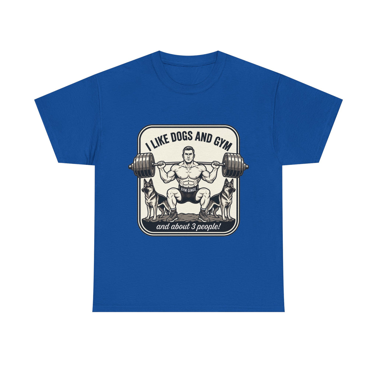 Gym Ginge product media | GG|Royal|Mens Gym Dogs - Front Only T-Shirt|V1