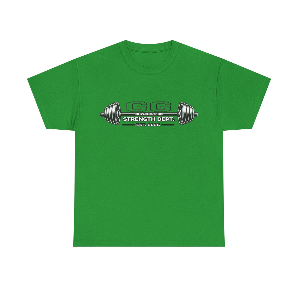 Gym Ginge product media | GG|Irish Green|Missing Gym Rear - Strength Dept. Front T-Shirt|V1