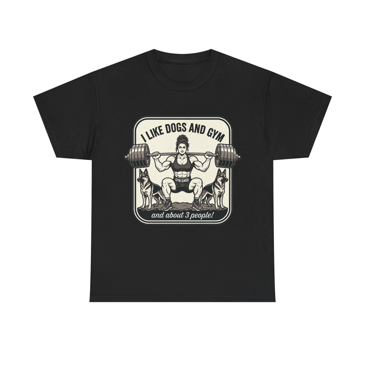Gym Ginge product media | GG|Black|Ladies Gym Dogs - Front Only T-Shirt|V1