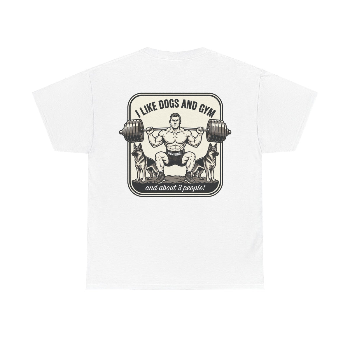 White product view | GG|White|Mens Gym Dogs Rear - Strength Dept. Front|V2