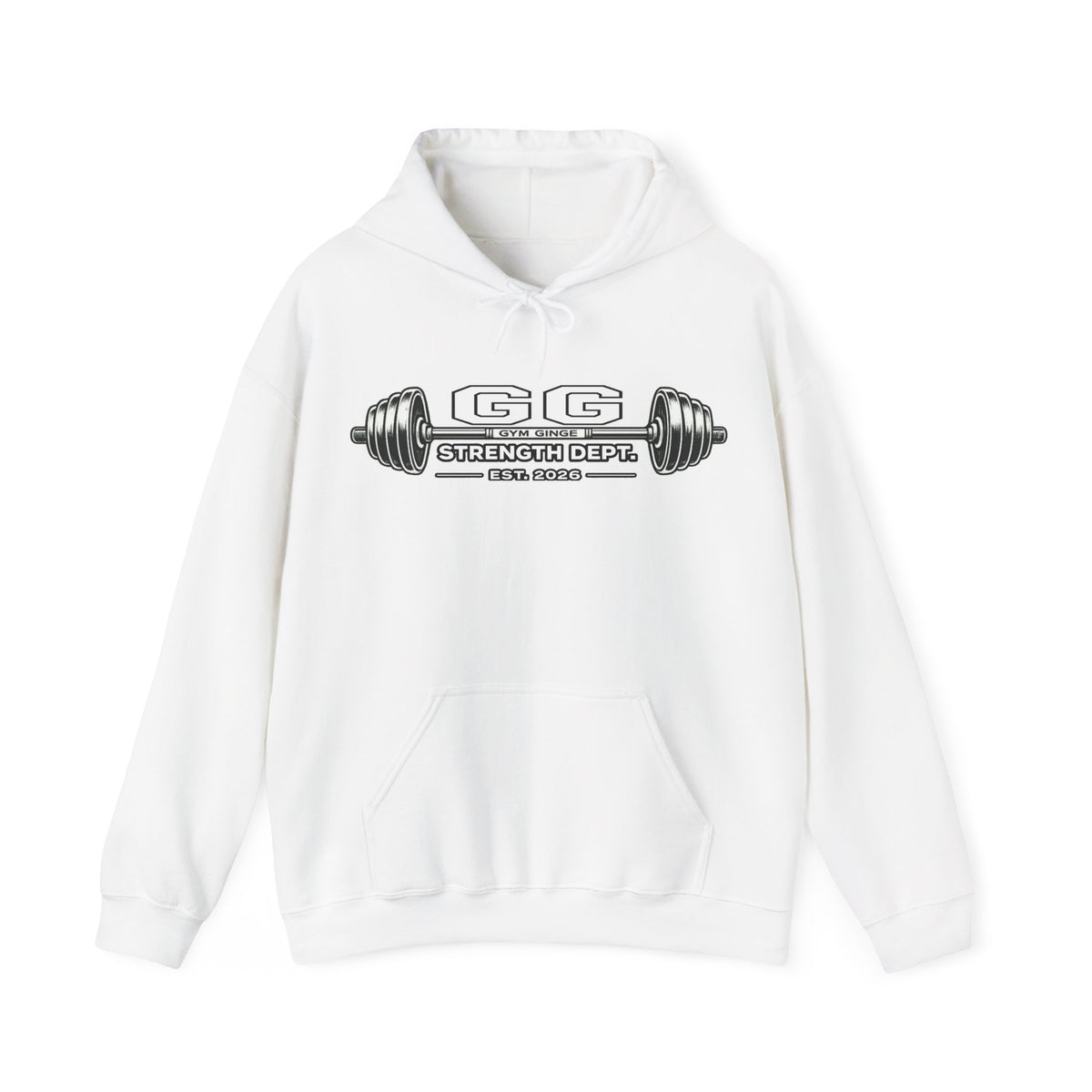 Gym Ginge product media | GG|White|Ladies Gym Dogs - Strength Dept. Front Hoodie|V1