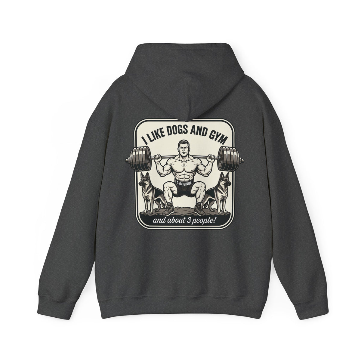 Dark Heather product view | GG|Dark Heather|Mens Gym Dogs - Strength Dept. Hoodie|V2