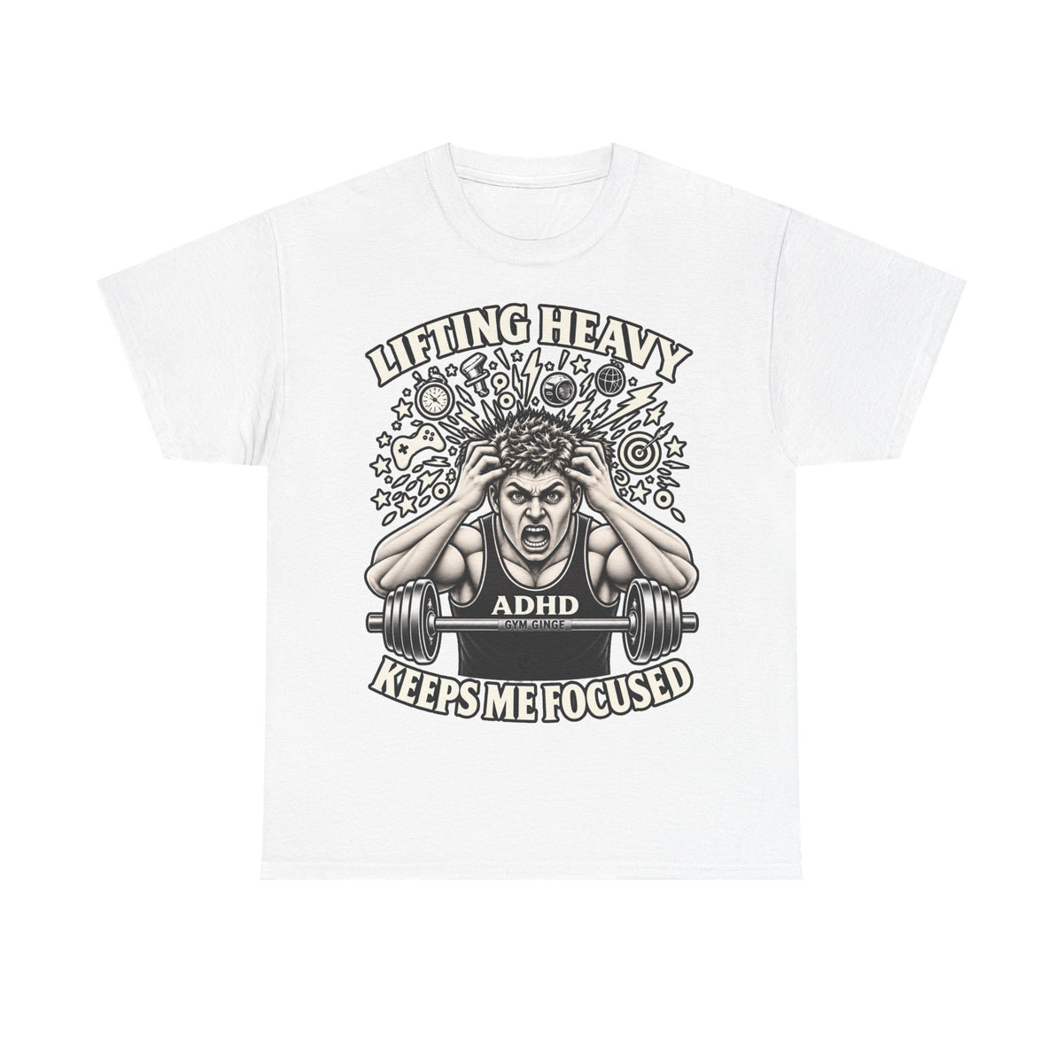 Gym Ginge product media | GG|White|ADHD Front Only|V1