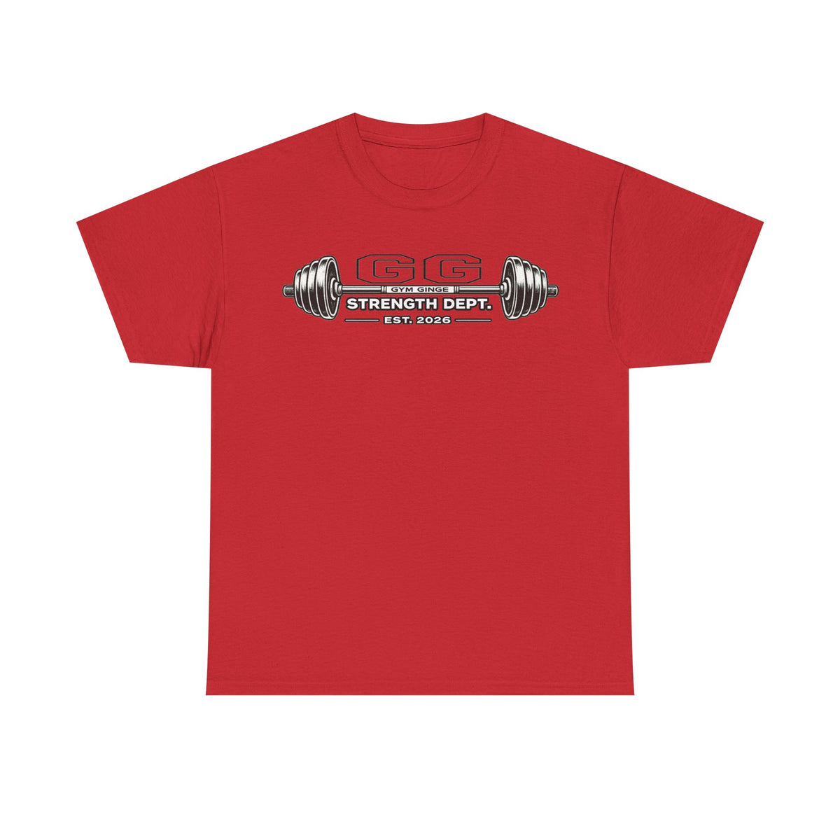 Gym Ginge product media | GG|Red|Strength Dept. Barbell Front|V1