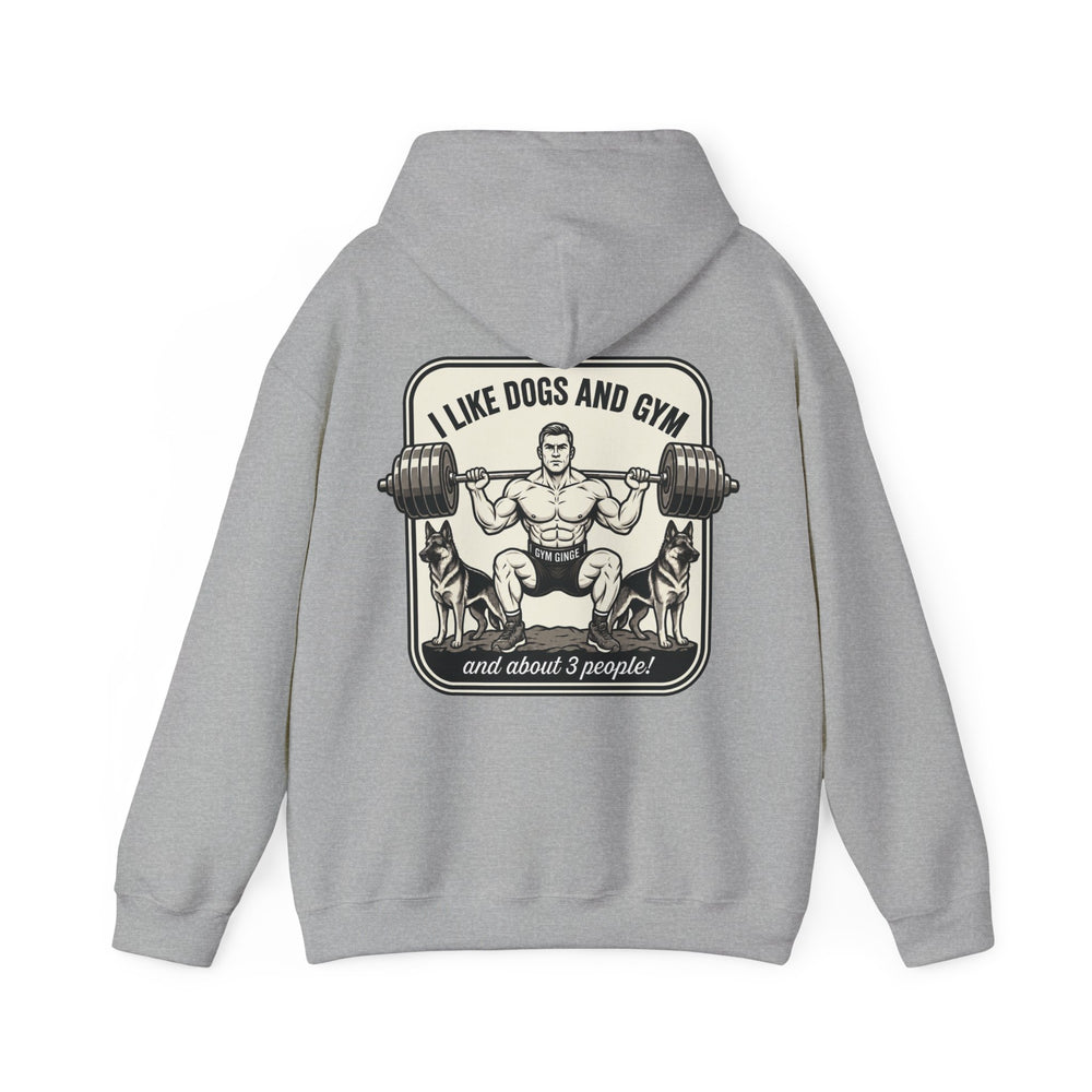 Gym Ginge product media | GG|Sport Grey|Mens Gym Dogs Plain Front Hoodie|V1