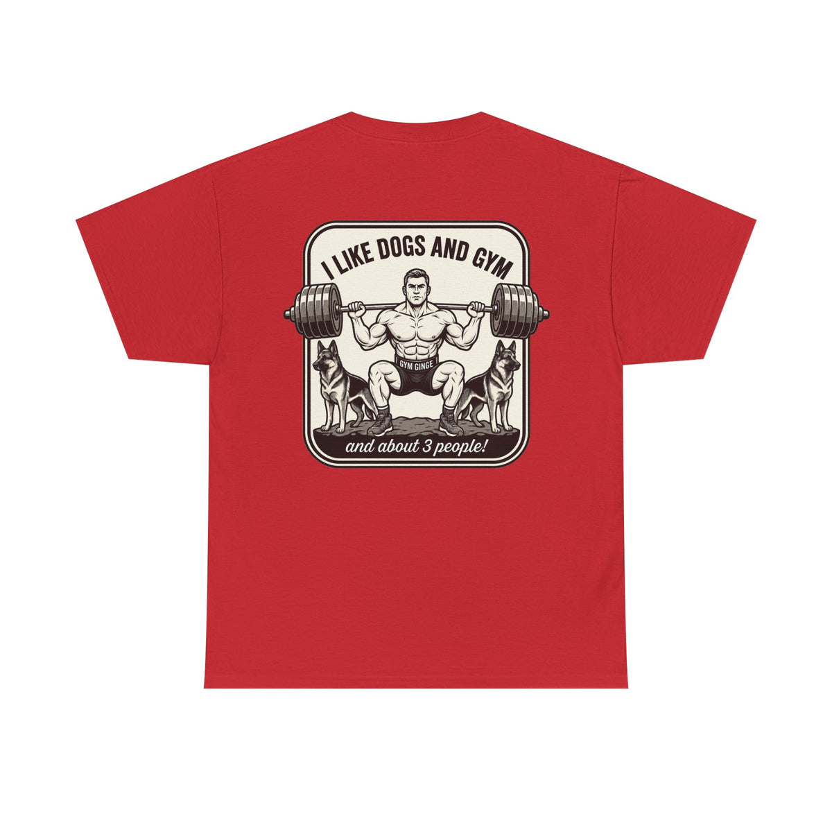 Gym Ginge product media | GG|Red|Mens Gym Dogs - Rear Only T-Shirt|V1