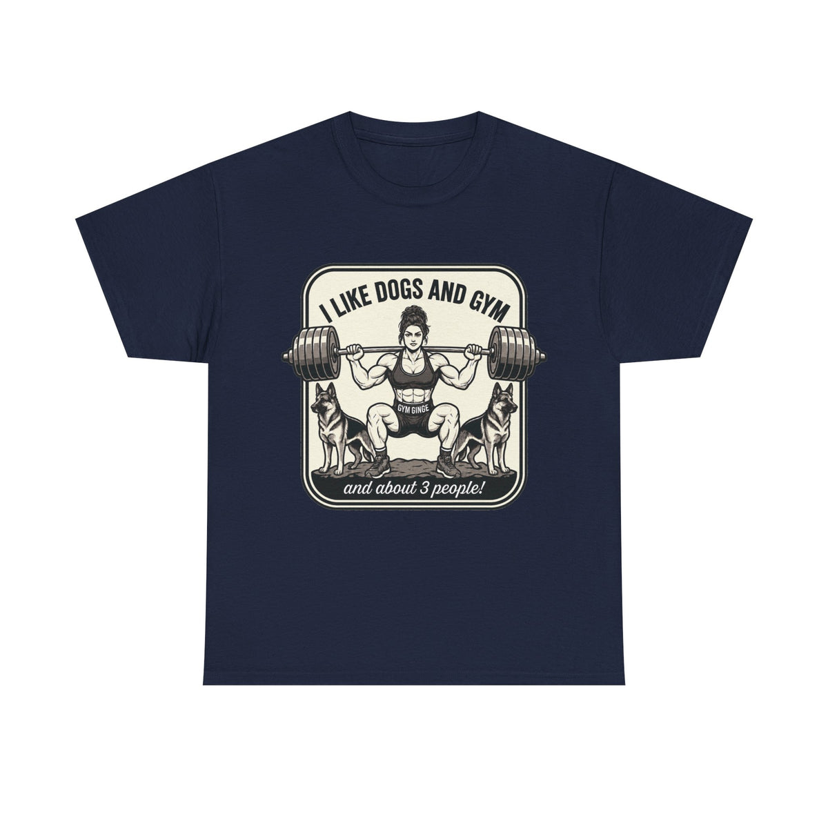 Gym Ginge product media | GG|Navy|Ladies Gym Dogs - Front Only T-Shirt|V1