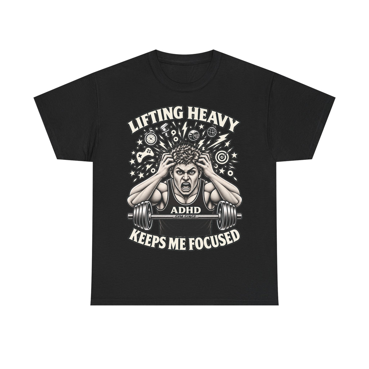 Gym Ginge product media | GG|Black|ADHD Front Only|V1