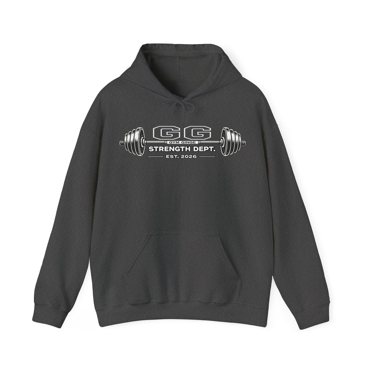 Gym Ginge product media | GG|Dark Heather|Strength Dept. Front|V1
