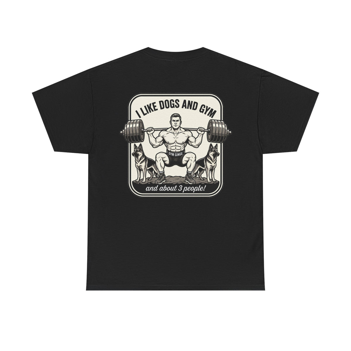 Gym Ginge product media | GG|Black|Mens Gym Dogs - Rear Only T-Shirt|V1
