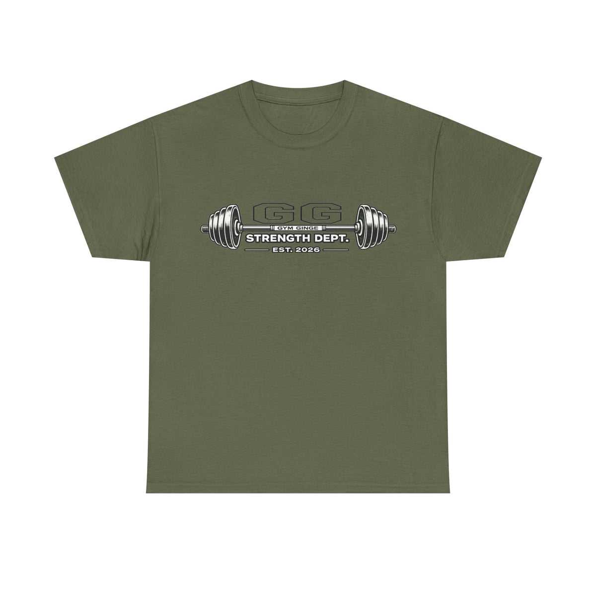 Gym Ginge product media | GG|Military Green|Ladies Gym Dogs - Strength Dept. Front T-Shirt|V1
