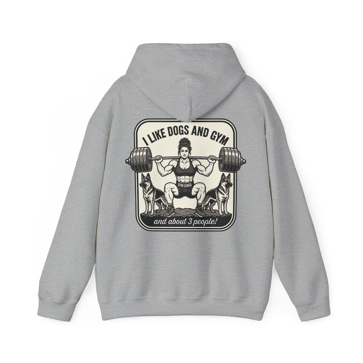 Sport Grey product view | GG|Sport Grey|Ladies Gym Dogs - Strength Dept. Front Hoodie|V2