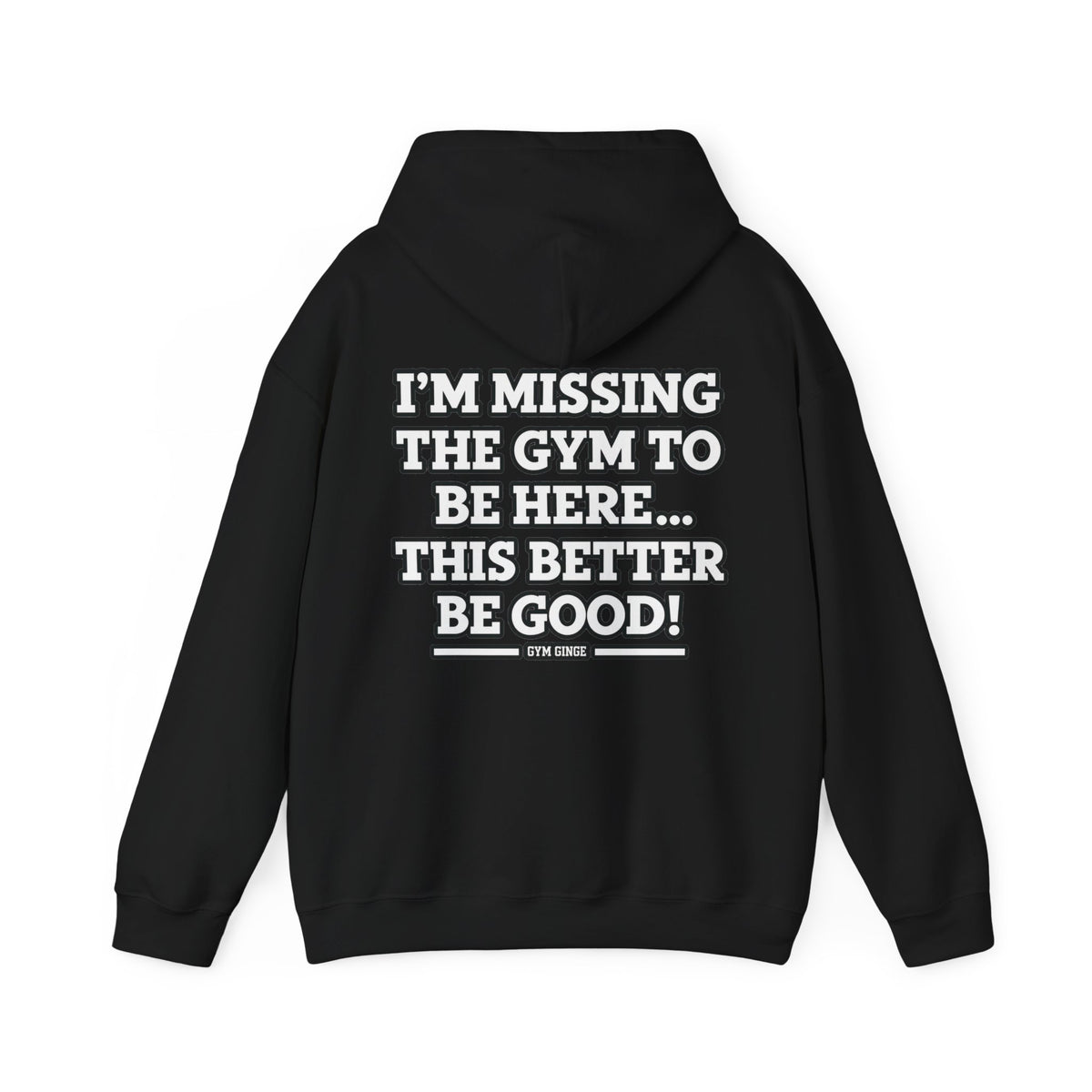 Black product view | GG|Black|Missing Gym Plain Front Hoodie|V2