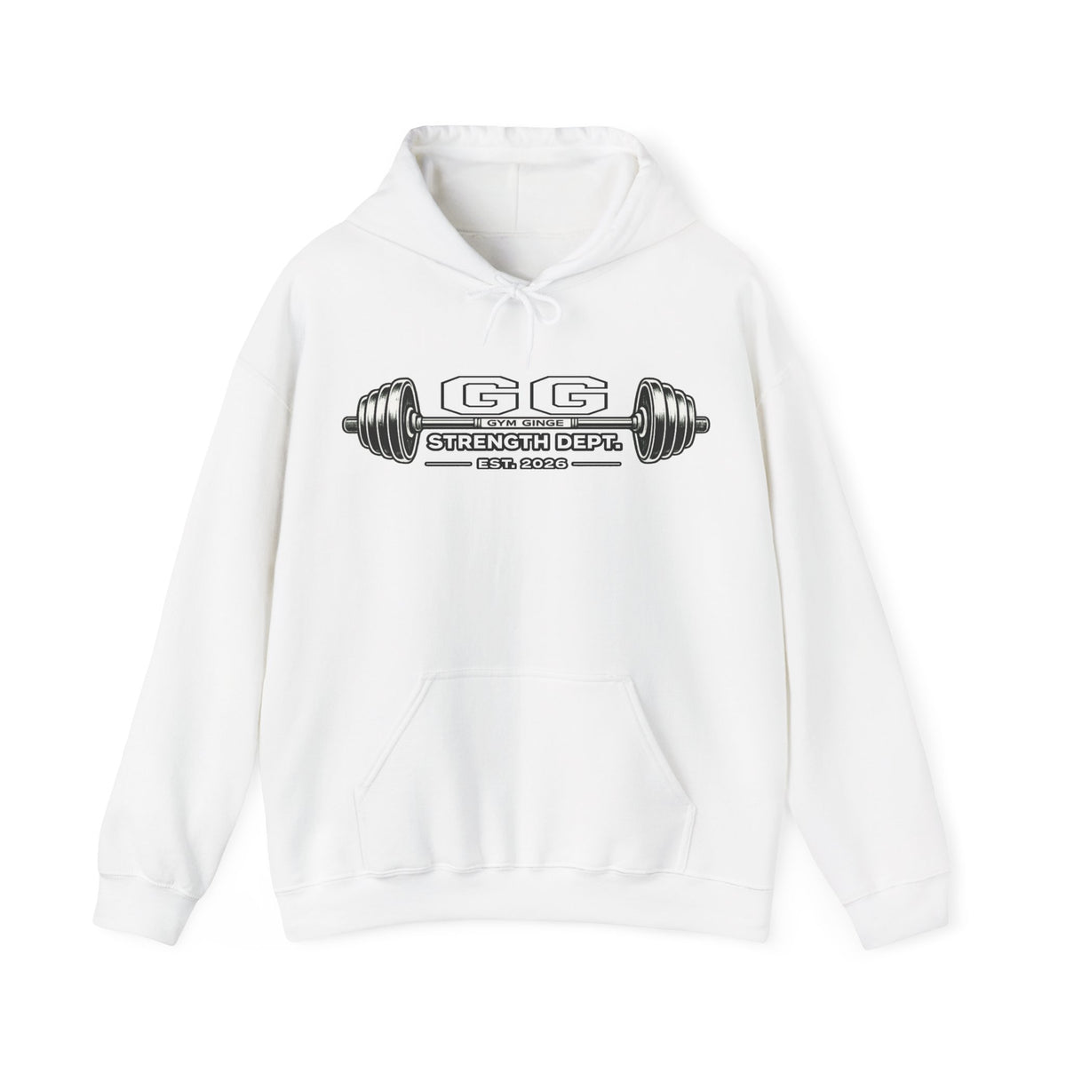Gym Ginge product media | GG|White|Mens Gym Dogs - Strength Dept. Hoodie|V1