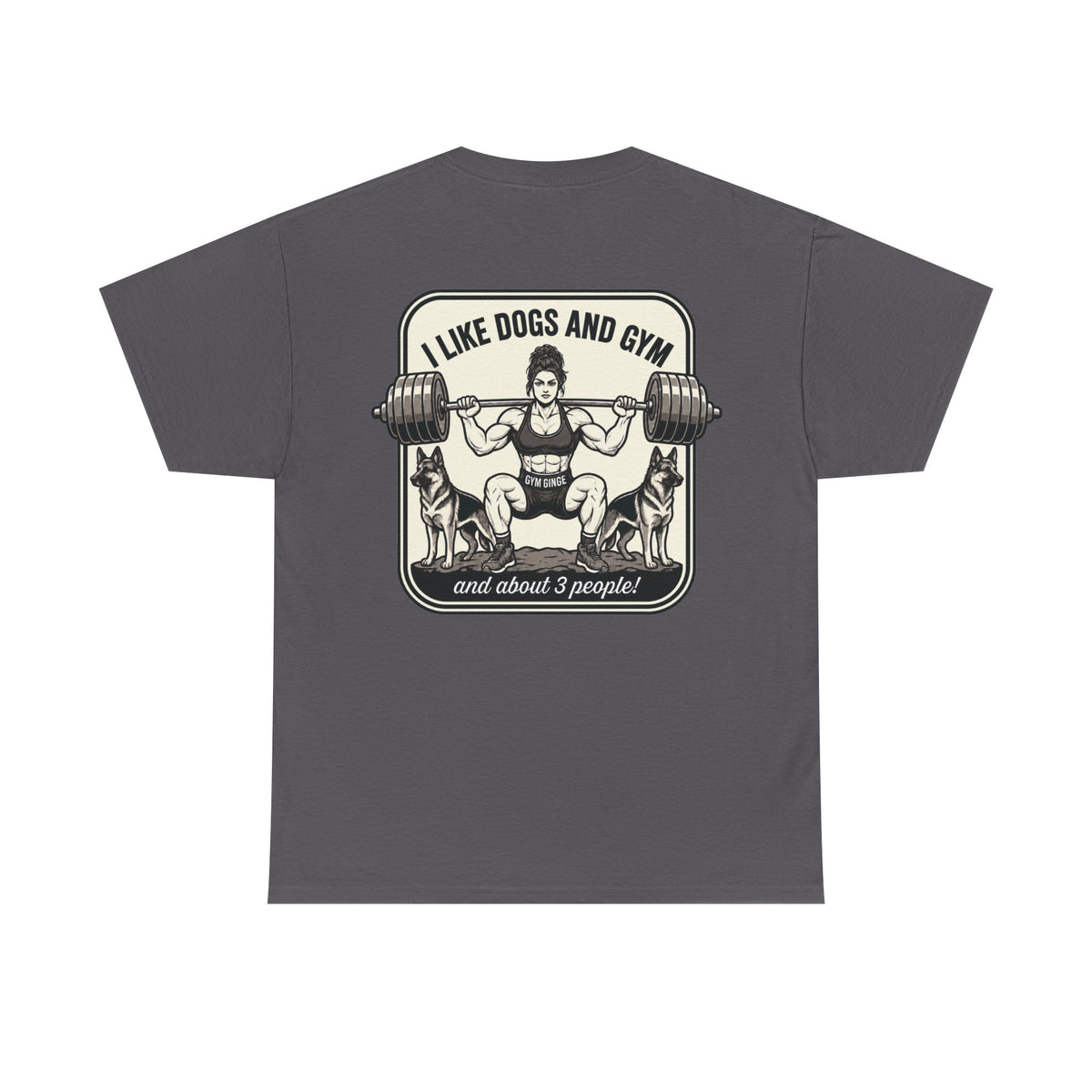 Charcoal product view | GG|Charcoal|Ladies Gym Dogs - Rear Only T-Shirt|V2