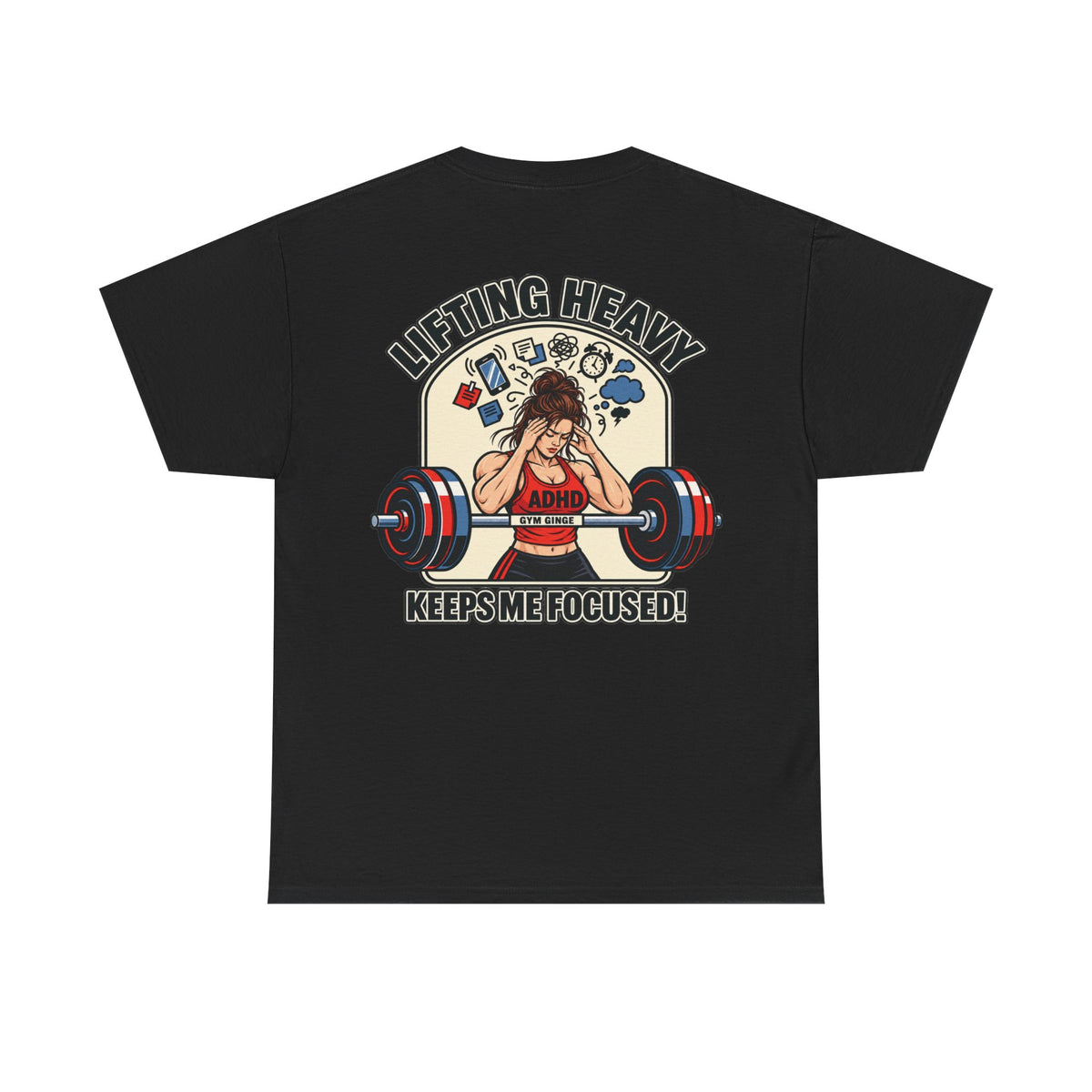 Black product view | GG|Black|Ladies ADHD Lifting V2 - Rear Only T-Shirt|V2