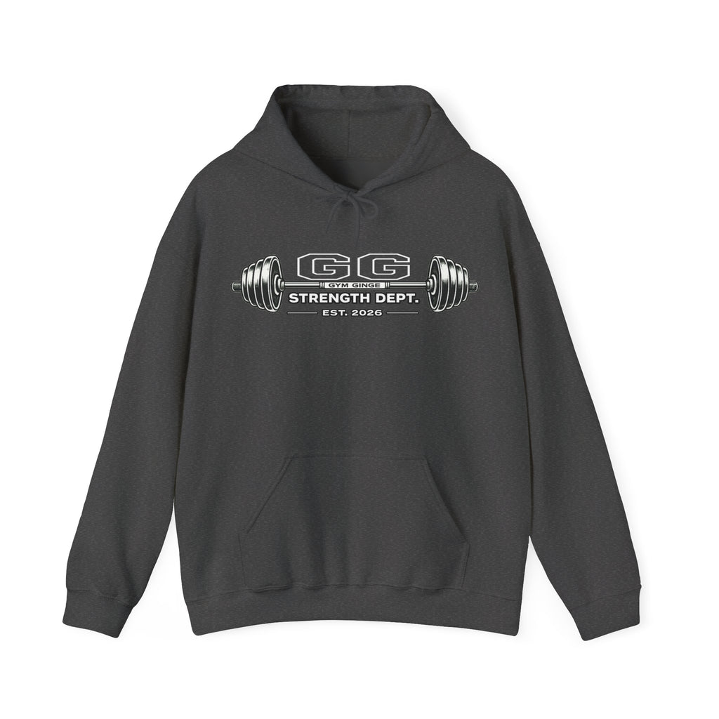 Dark Heather product view | GG|Dark Heather|Ladies ADHD Lifting V2 - Strength Dept. Front Hoodie|V2
