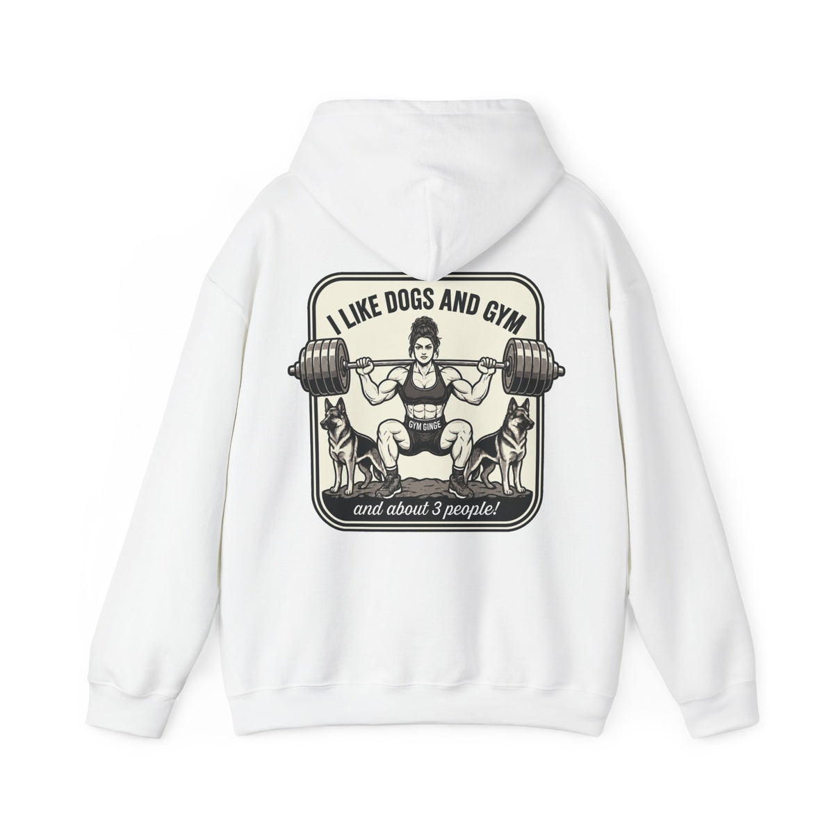 White product view | GG|White|Ladies Gym Dogs Plain Front Hoodie|V2