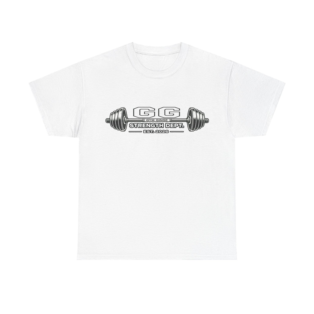 Gym Ginge product media | GG|White|Ladies Gym Dogs - Strength Dept. Front T-Shirt|V1