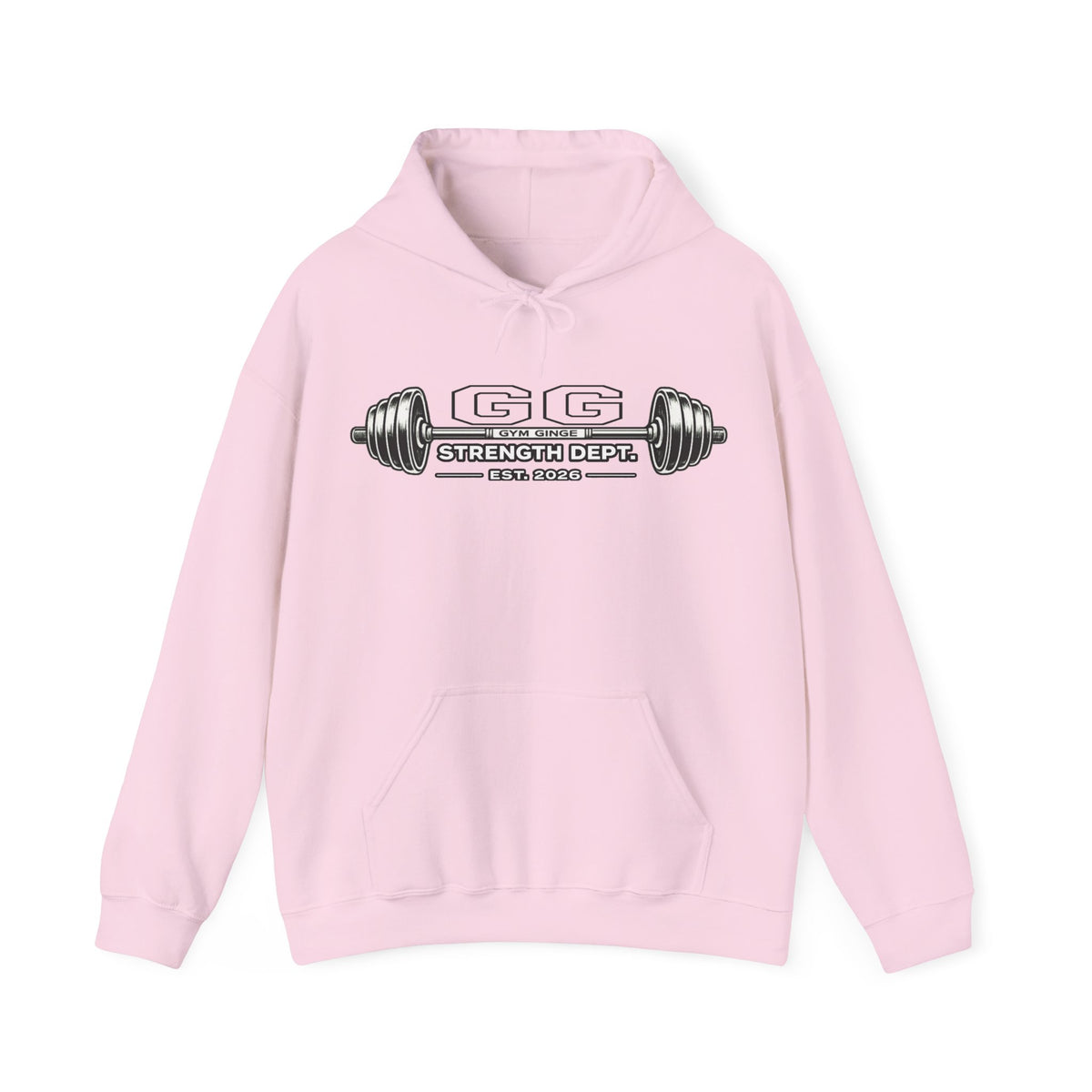 Gym Ginge product media | GG|Light Pink|Missing Gym - Strength Dept. Front Hoodie|V1