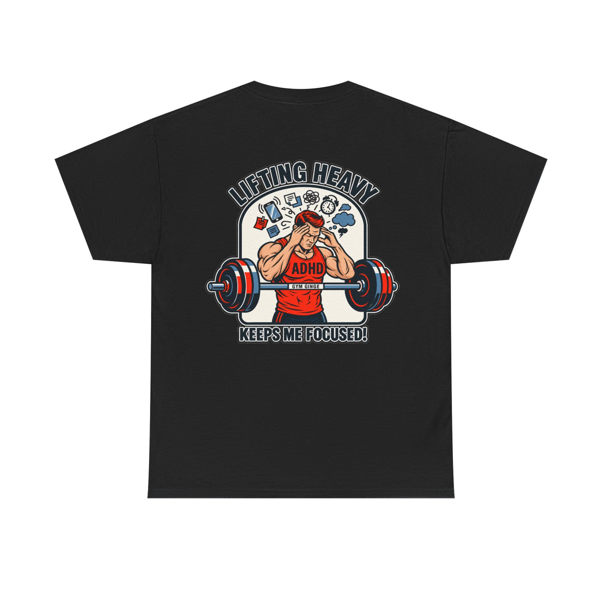 Black product view | GG|Black|Mens ADHD Lifting V2 - Rear Only T-Shirt|V2