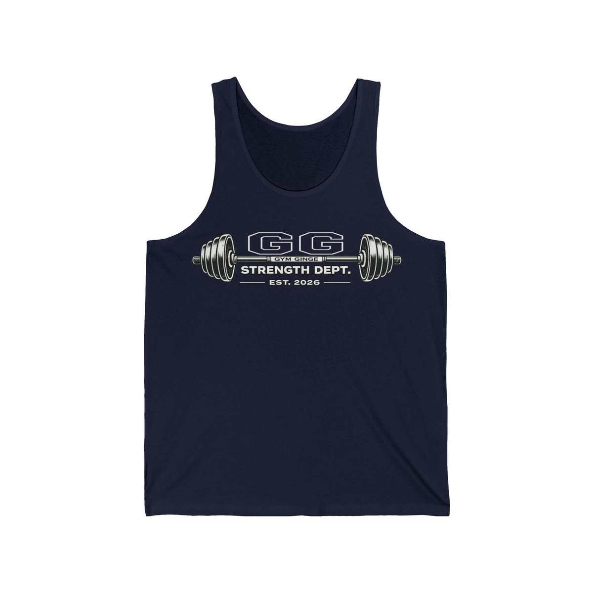 Gym Ginge product media | GG|Navy|Strength Dept. Barbell Front|V1
