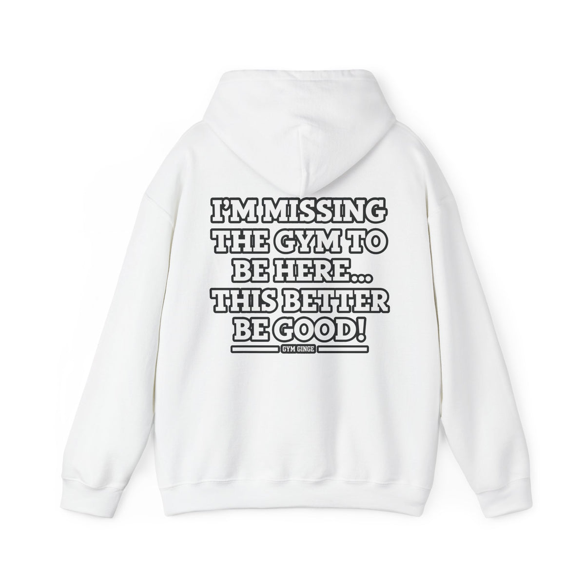 White product view | GG|White|Missing Gym Plain Front Hoodie|V2