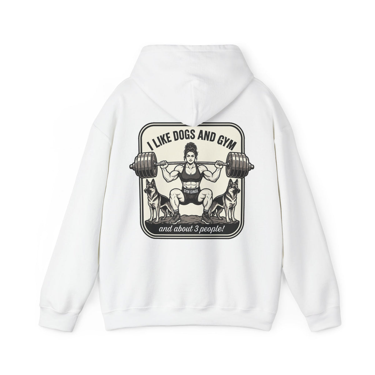 White product view | GG|White|Ladies Gym Dogs - Strength Dept. Front Hoodie|V2