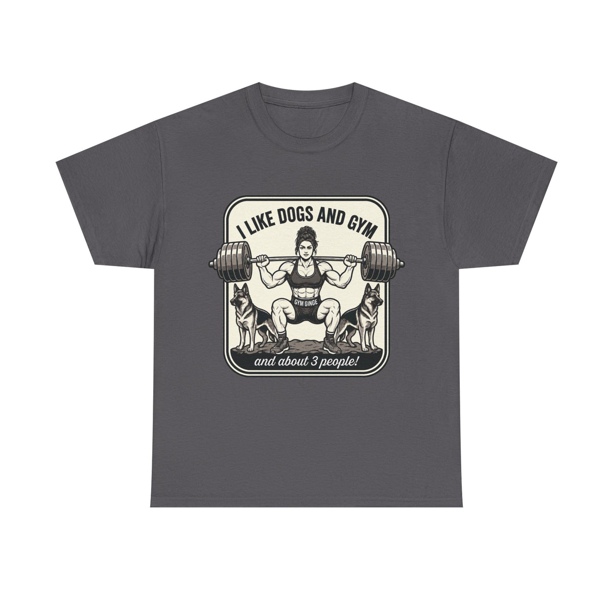Gym Ginge product media | GG|Charcoal|Ladies Gym Dogs - Front Only T-Shirt|V1