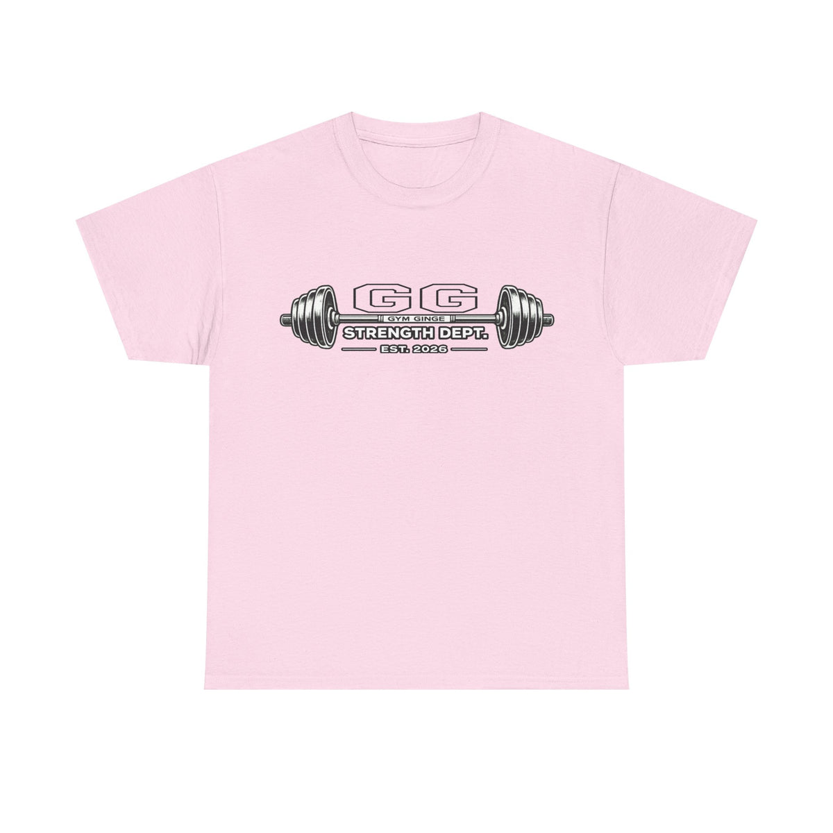 Gym Ginge product media | GG|Light Pink|Missing Gym Rear - Strength Dept. Front T-Shirt|V1