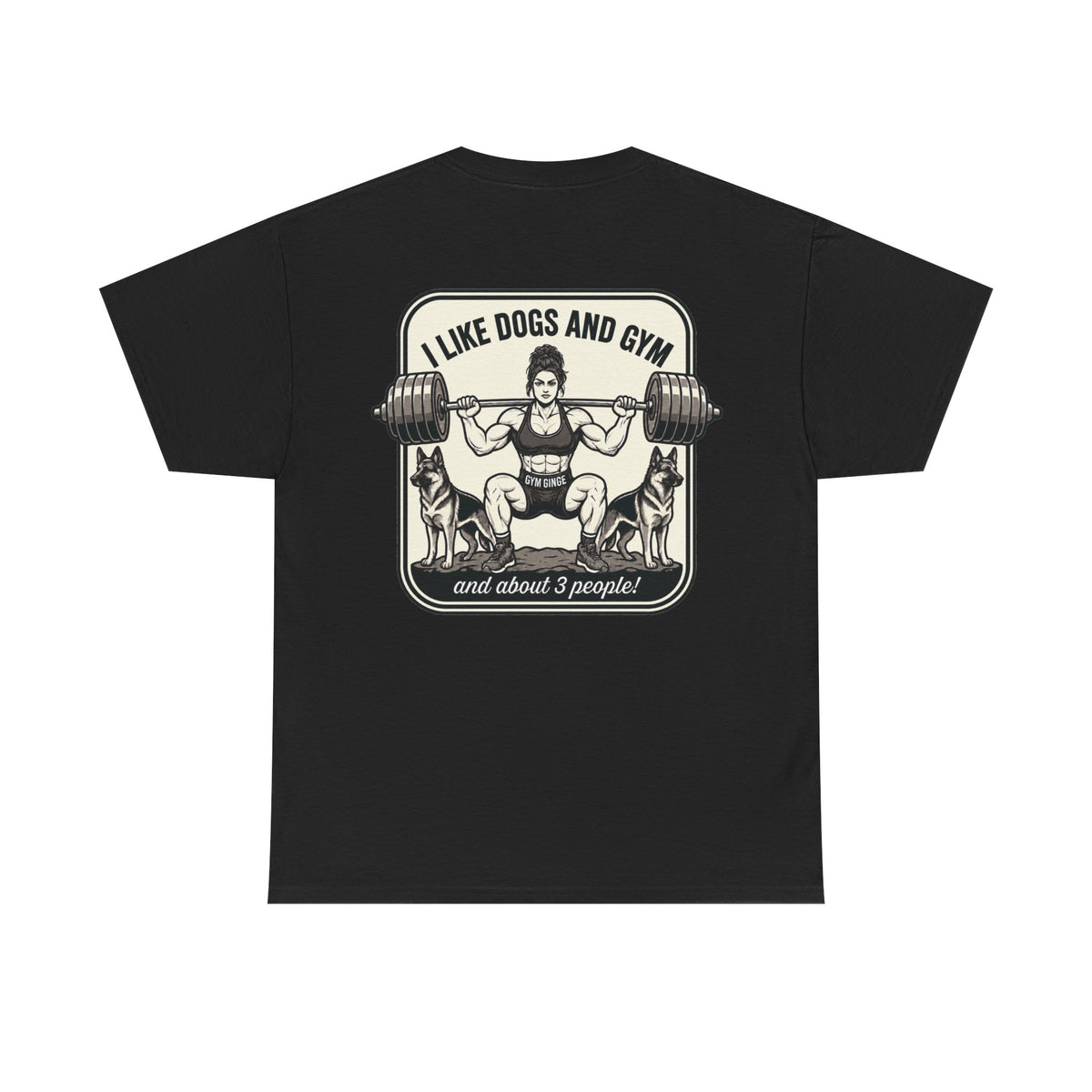 Black product view | GG|Black|Ladies Gym Dogs - Strength Dept. Front T-Shirt|V2
