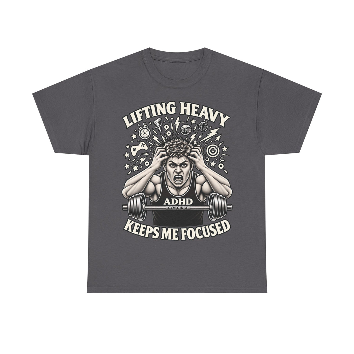 Gym Ginge product media | GG|Charcoal|ADHD Front Only|V1
