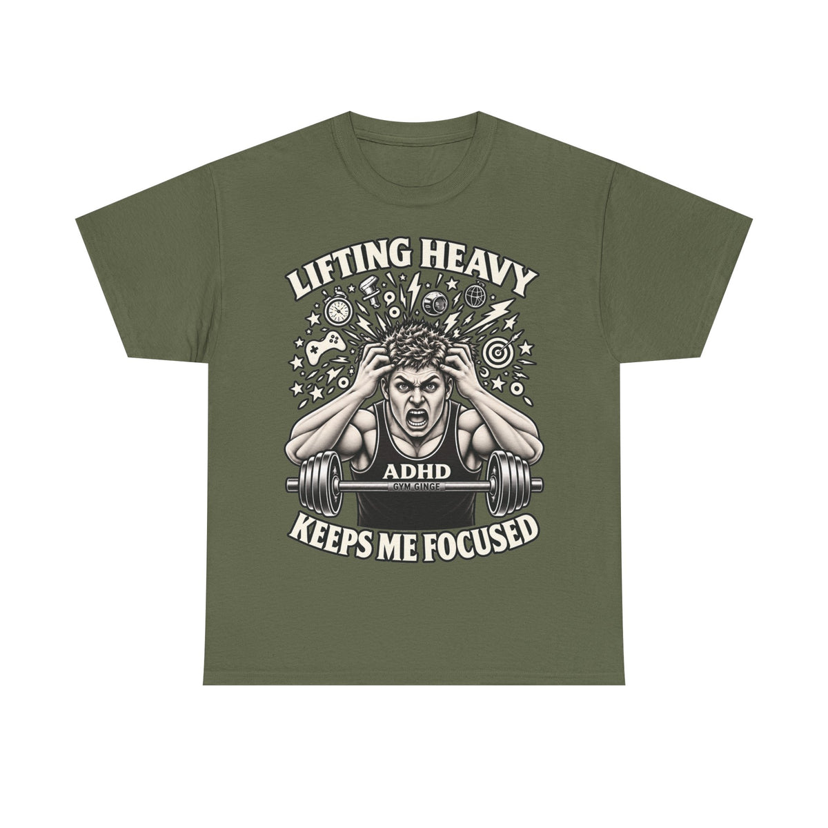 Gym Ginge product media | GG|Military Green|ADHD Front Only|V1