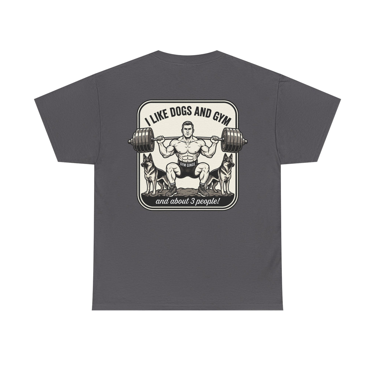 Gym Ginge product media | GG|Charcoal|Mens Gym Dogs - Rear Only T-Shirt|V1