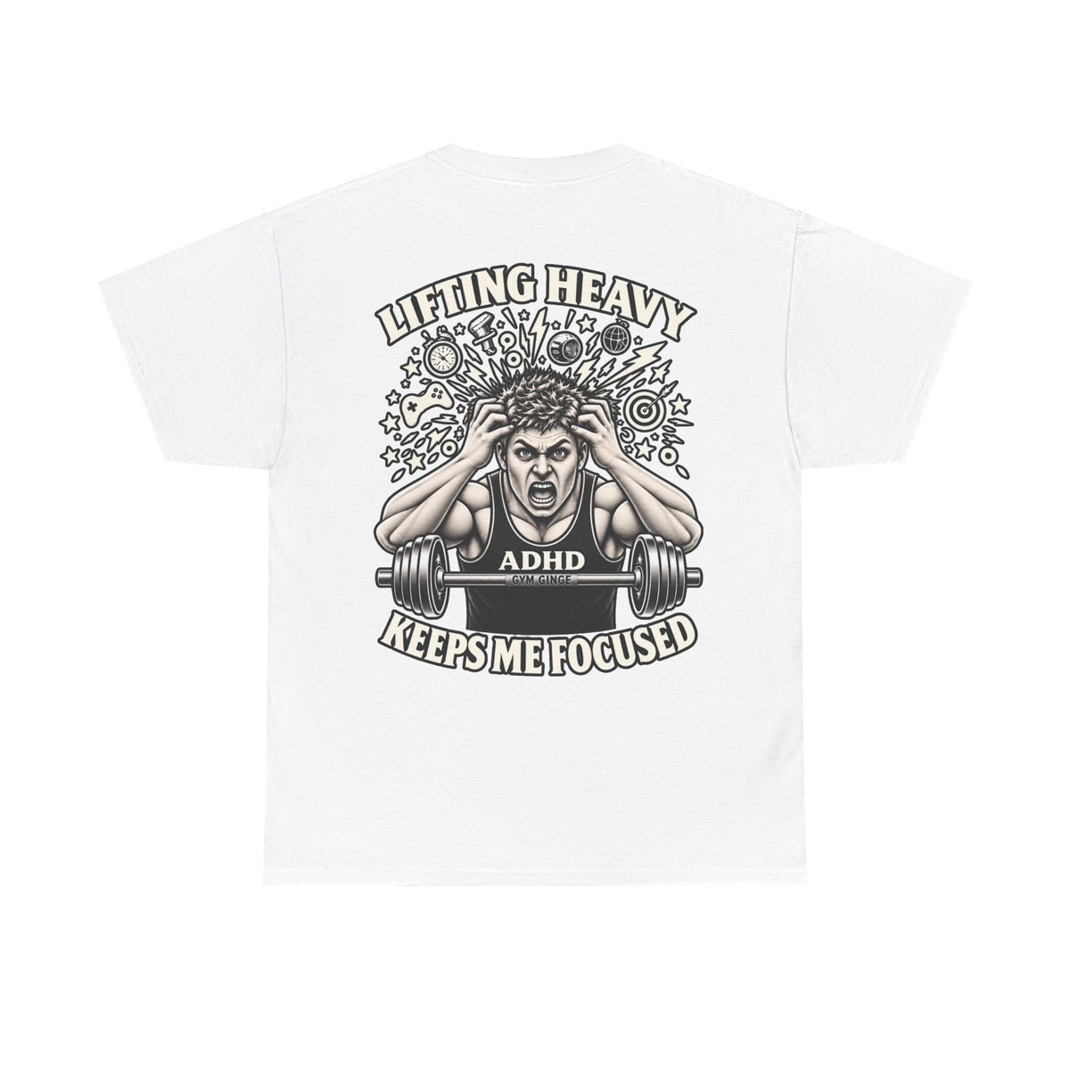 Gym Ginge product media | GG|White|ADHD Rear Only|V1