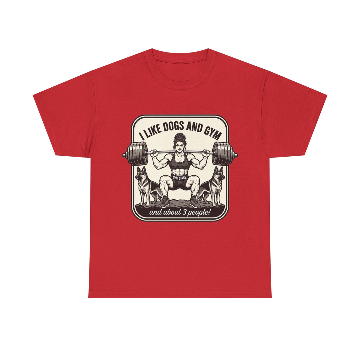 Gym Ginge product media | GG|Red|Ladies Gym Dogs - Front Only T-Shirt|V1