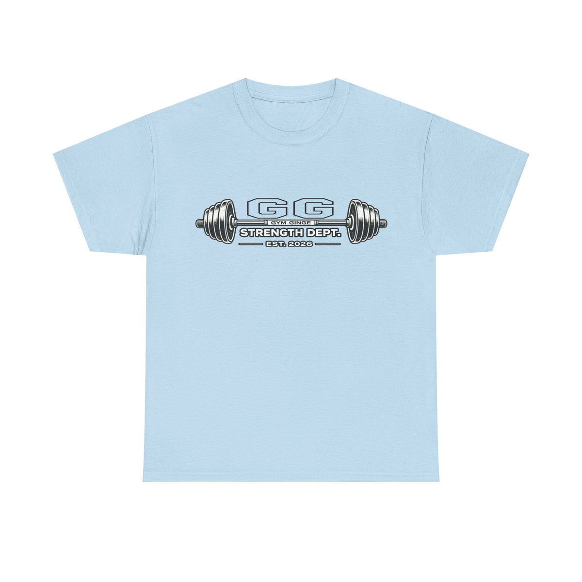 Light Blue product view | GG|Light Blue|Ladies ADHD Lifting V2 - Strength Dept. Front T-Shirt|V2