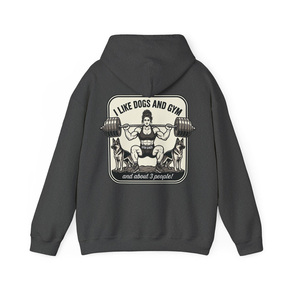 Dark Heather product view | GG|Dark Heather|Ladies Gym Dogs Plain Front Hoodie|V2