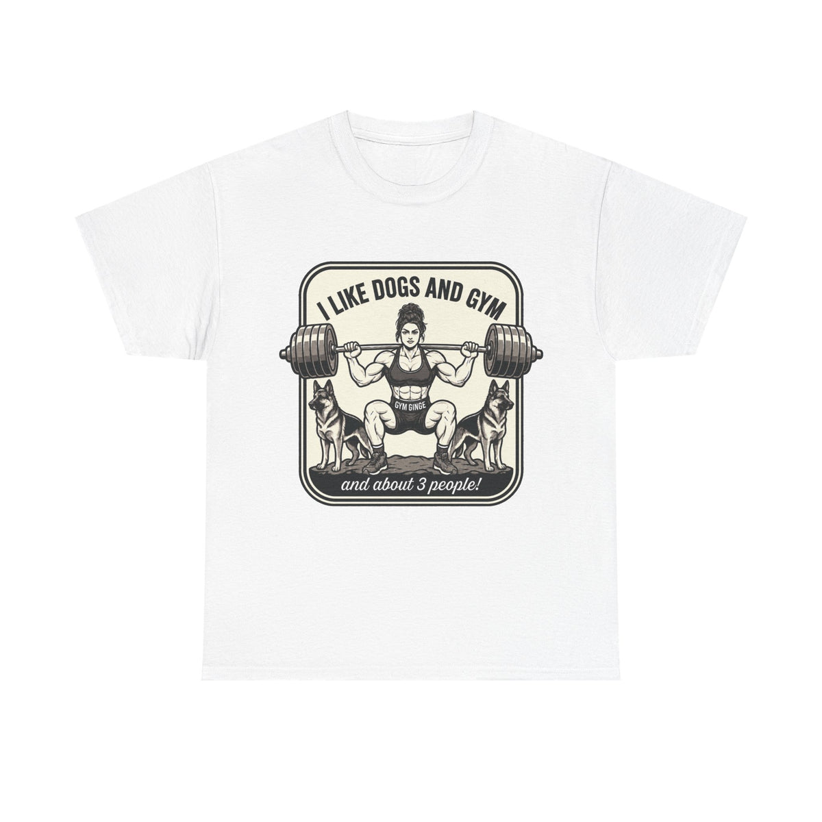 Gym Ginge product media | GG|White|Ladies Gym Dogs - Front Only T-Shirt|V1