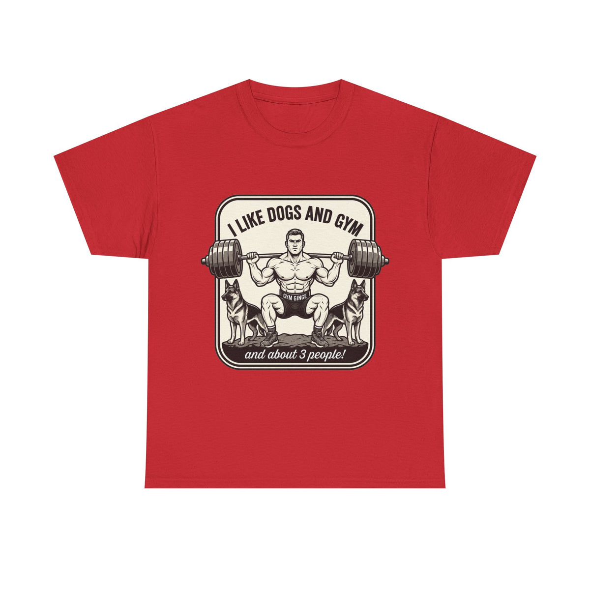 Gym Ginge product media | GG|Red|Mens Gym Dogs - Front Only T-Shirt|V1