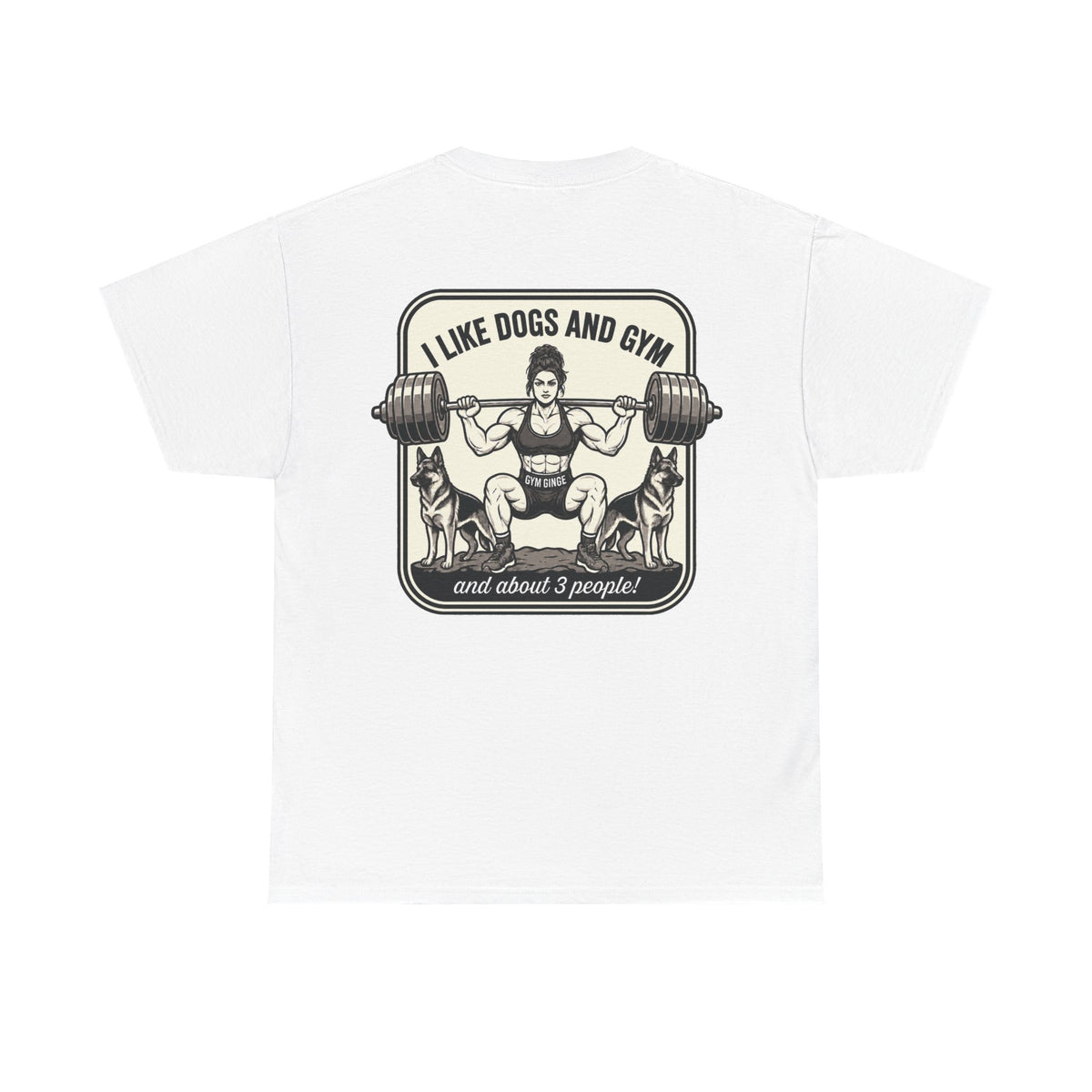 White product view | GG|White|Ladies Gym Dogs - Strength Dept. Front T-Shirt|V2