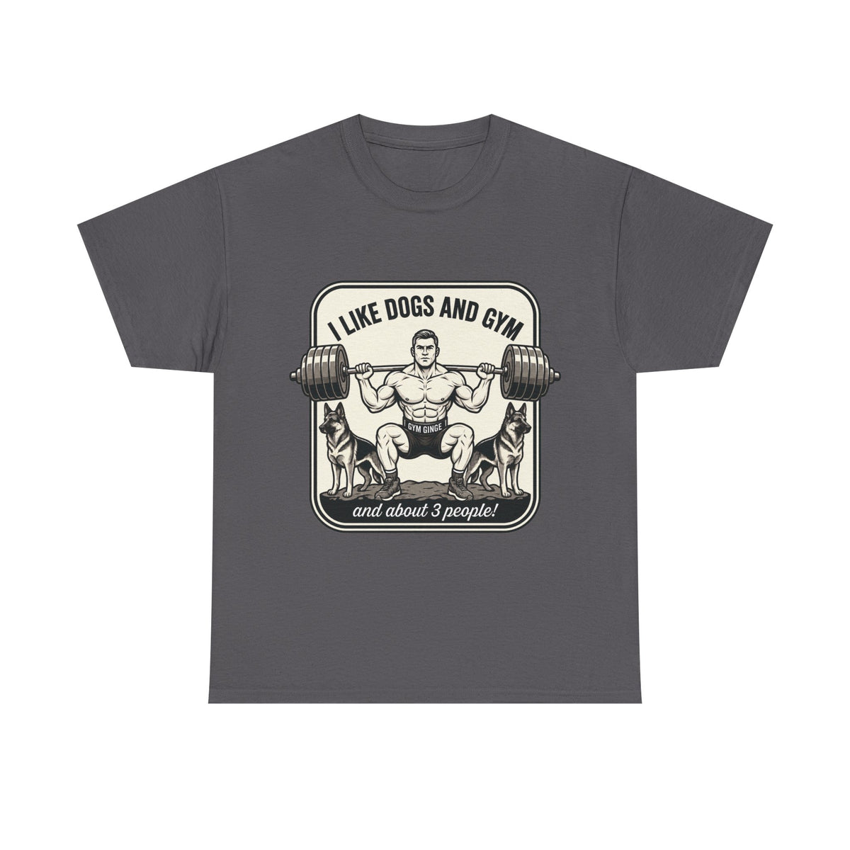 Gym Ginge product media | GG|Charcoal|Mens Gym Dogs - Front Only T-Shirt|V1