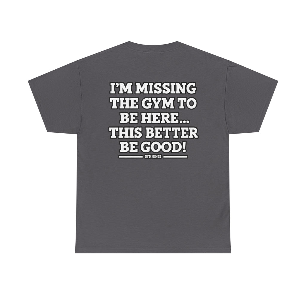 Charcoal product view | GG|Charcoal|Missing Gym Rear - Strength Dept. Front T-Shirt|V2