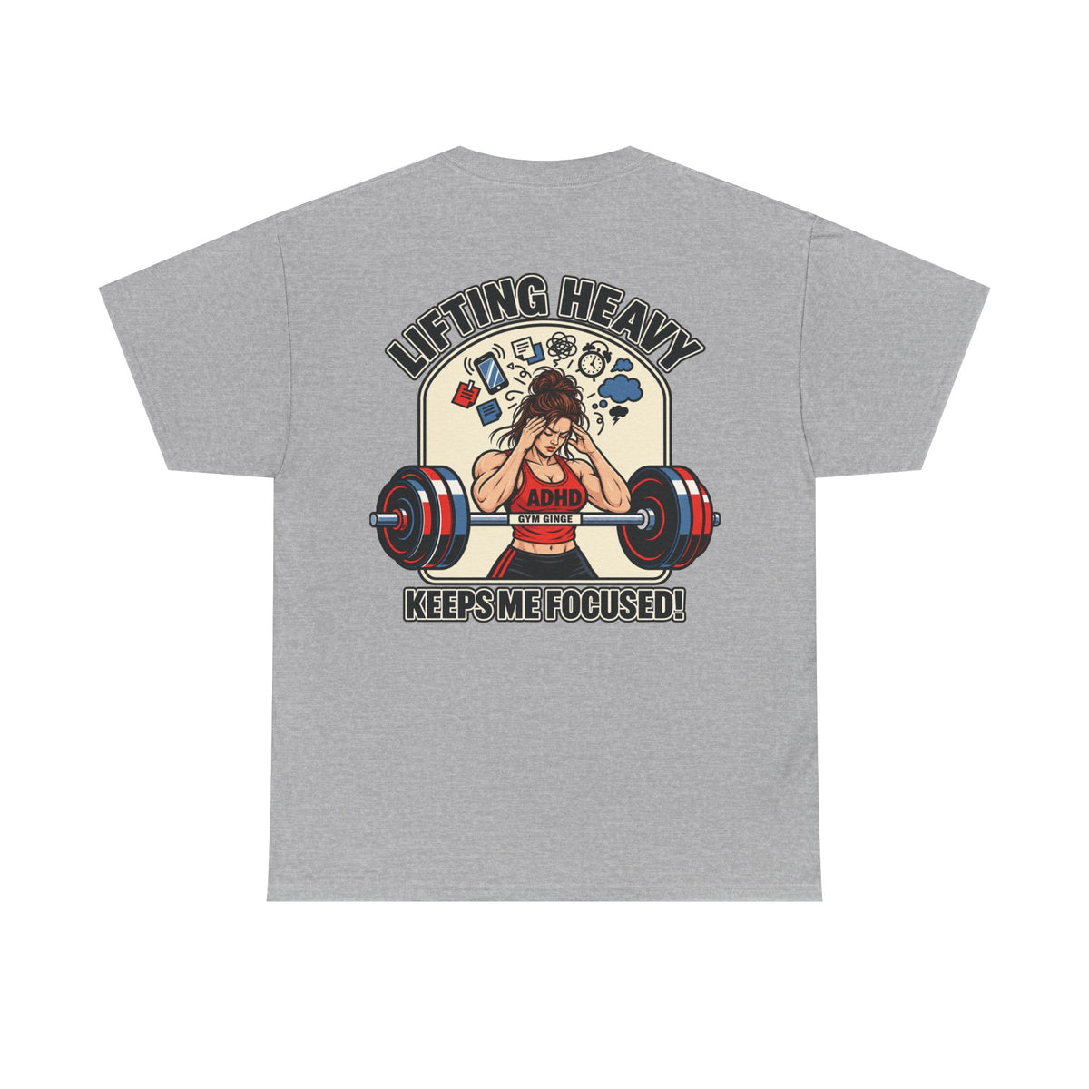 Sport Grey product view | GG|Sport Grey|Ladies ADHD Lifting V2 - Rear Only T-Shirt|V2