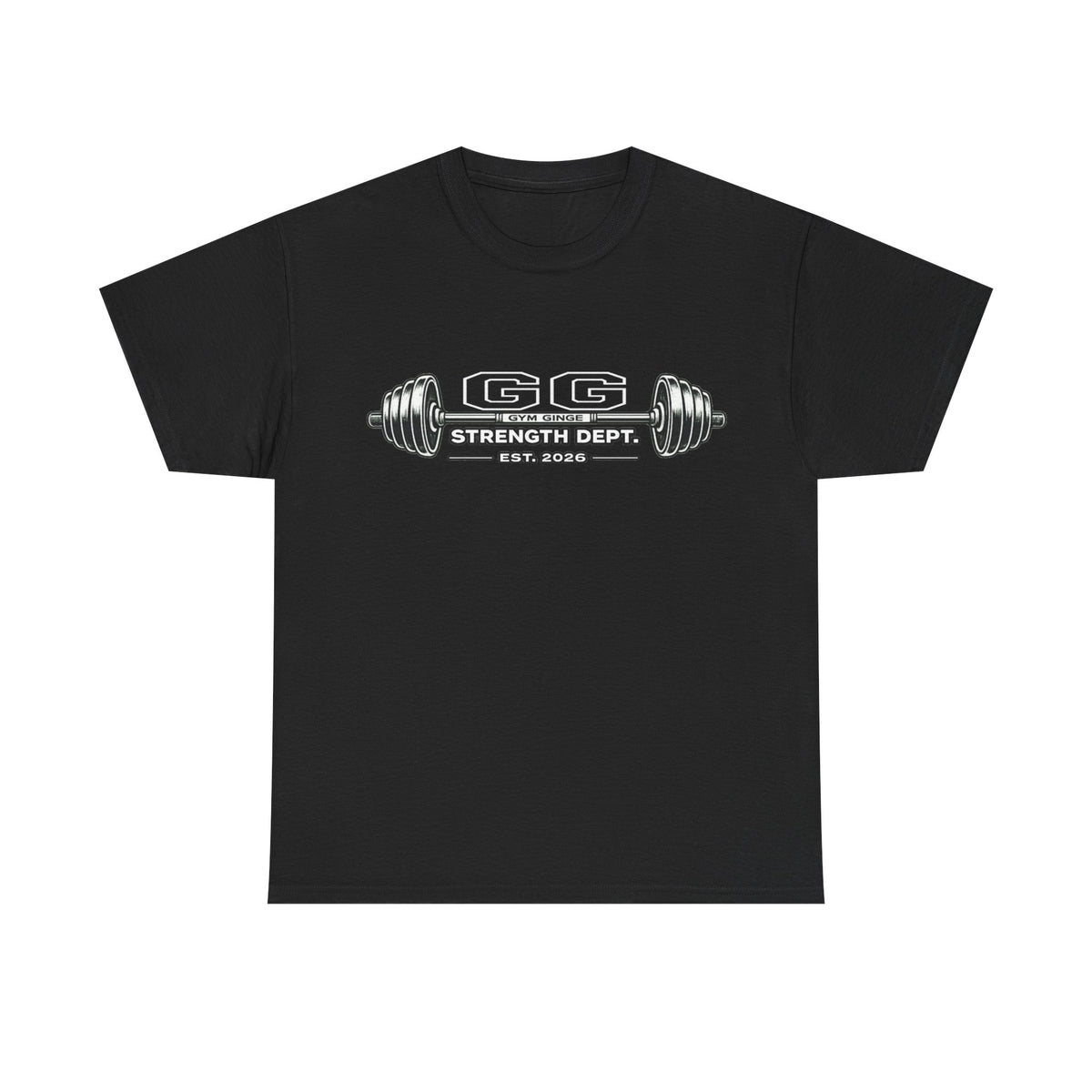 Gym Ginge product media | GG|Black|Missing Gym Rear - Strength Dept. Front T-Shirt|V1