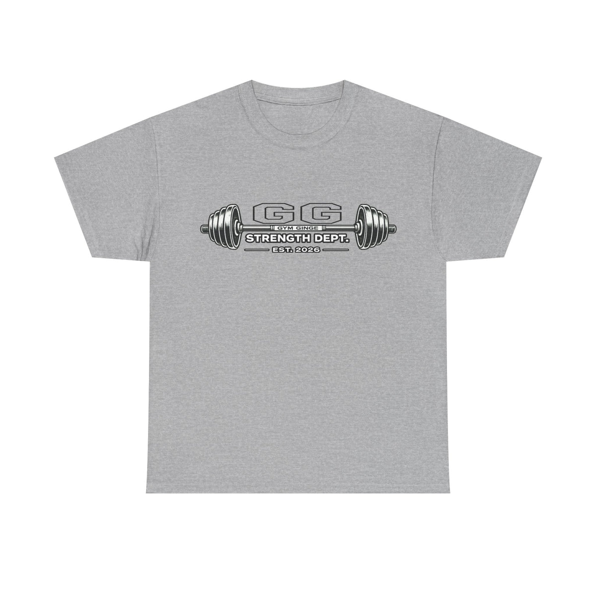 Gym Ginge product media | GG|Sport Grey|Mens ADHD Lifting V2 Rear - Strength Dept. Front T-Shirt|V1